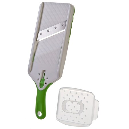 Progressive Prep Solutions Green/White ABS/Stainless Steel Adkust-a-Slice Mandoline HG-52